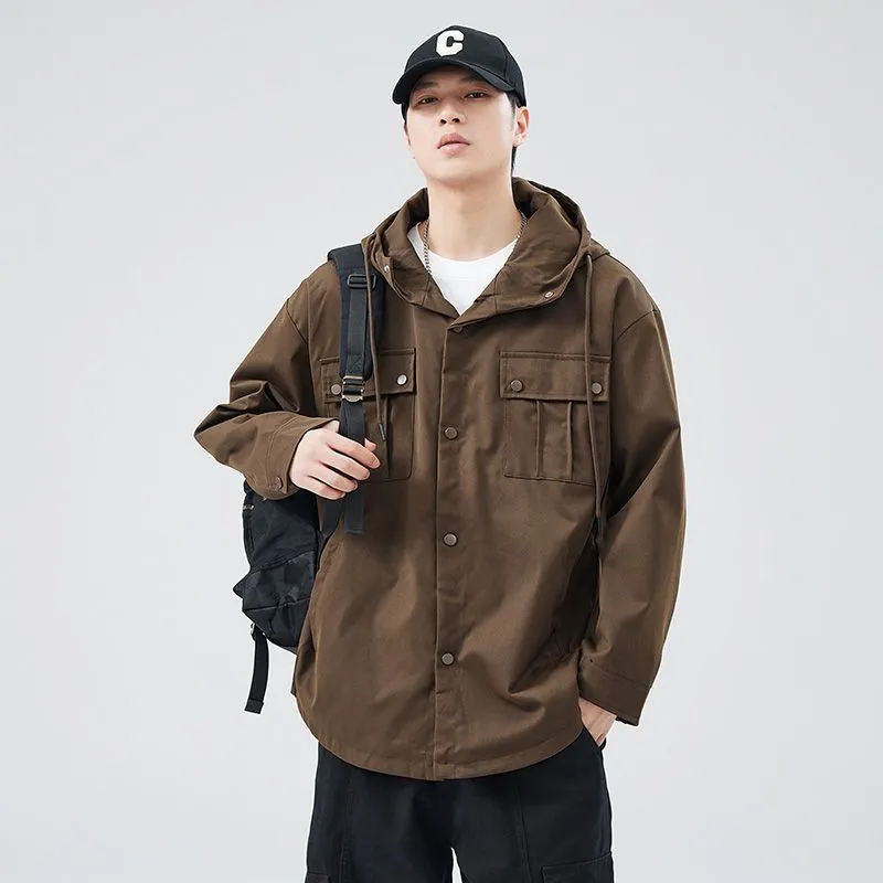 Stylish Solid Barbour Jacket Featuring a Flap Pocket and Hooded Design