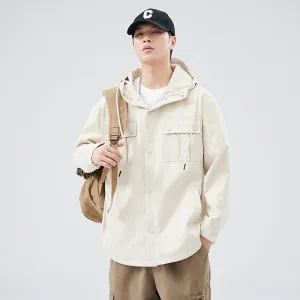 Stylish Solid Barbour Jacket Featuring a Flap Pocket and Hooded Design