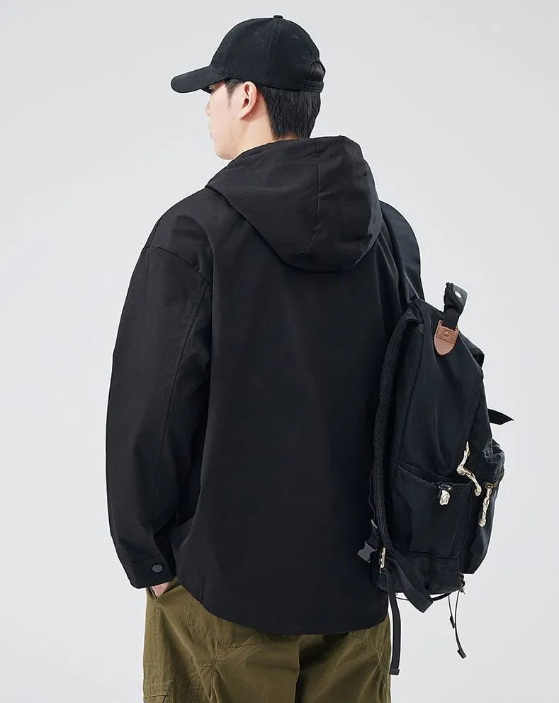 Stylish Solid Barbour Jacket Featuring a Flap Pocket and Hooded Design