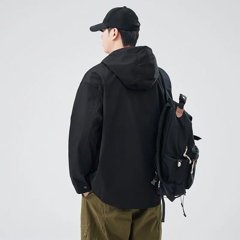 Stylish Solid Barbour Jacket Featuring a Flap Pocket and Hooded Design