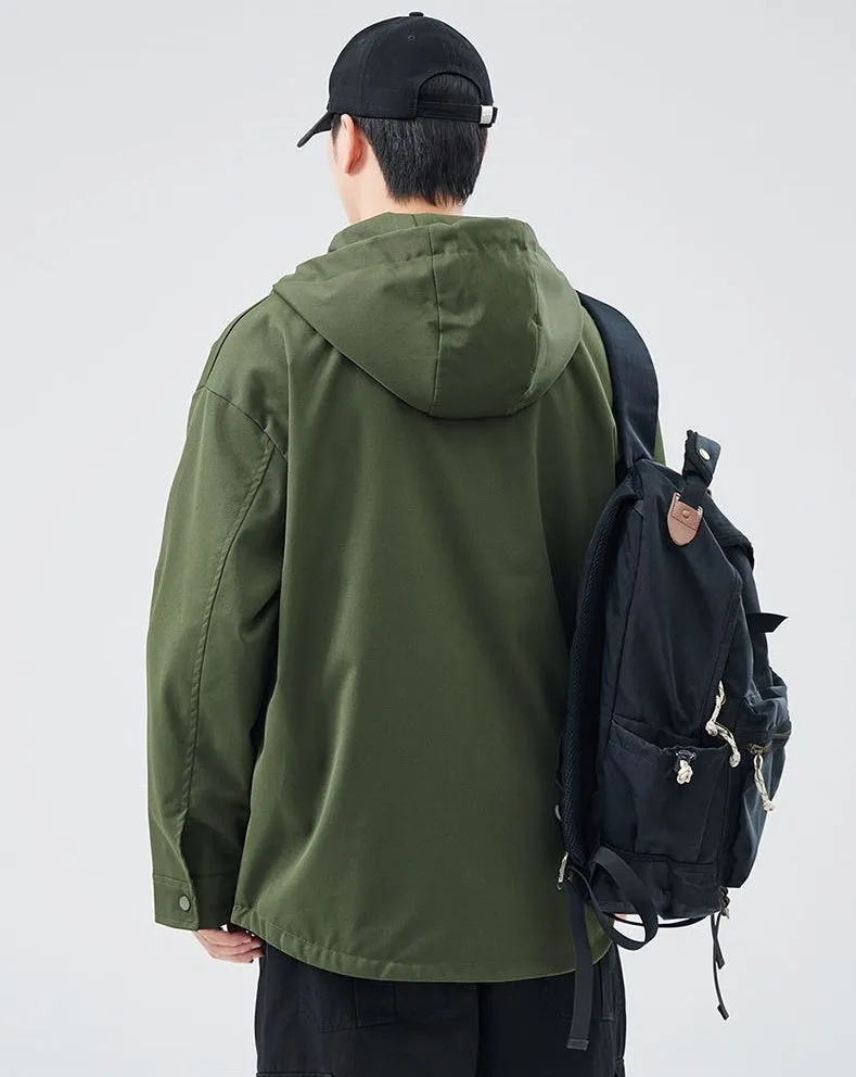 Stylish Solid Barbour Jacket Featuring a Flap Pocket and Hooded Design