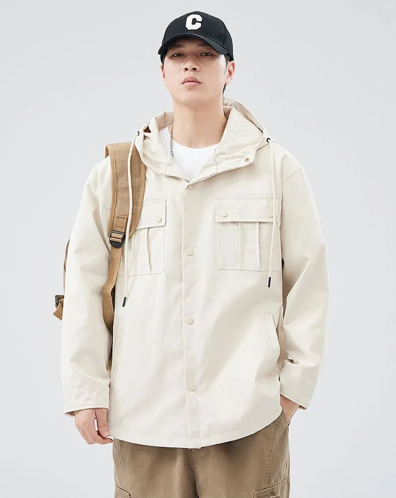 Stylish Solid Barbour Jacket Featuring a Flap Pocket and Hooded Design