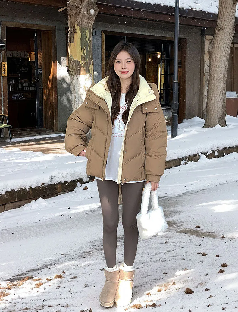 Stylish Water-Resistant Full-Zip Puffer Jacket for Women