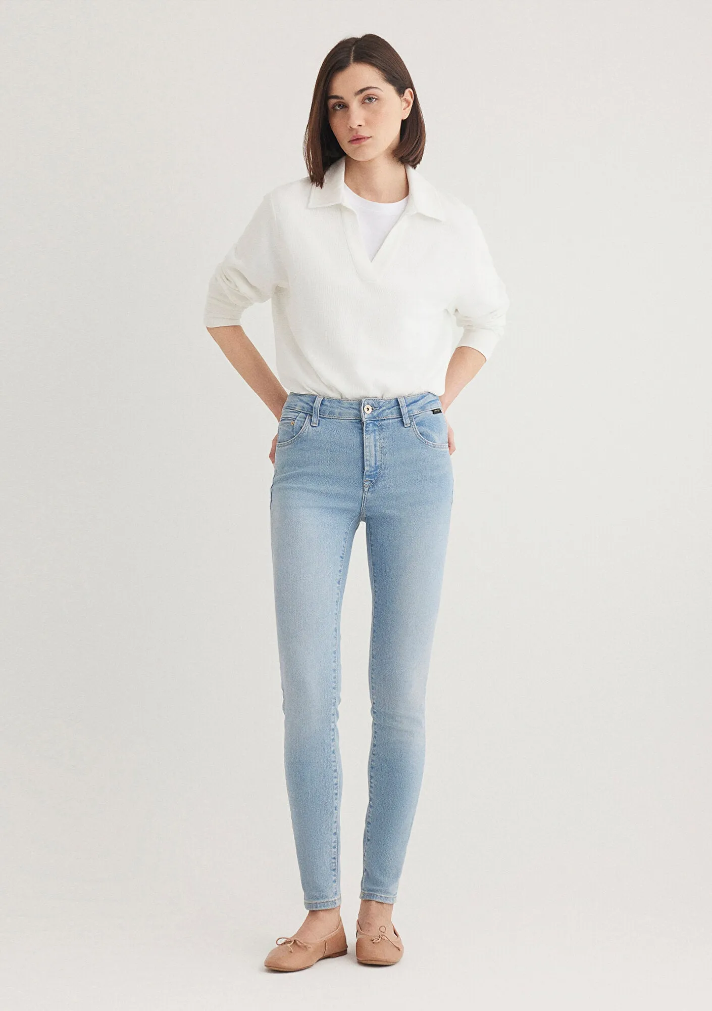 Tess Light Blue Gold Premium Jean Pants