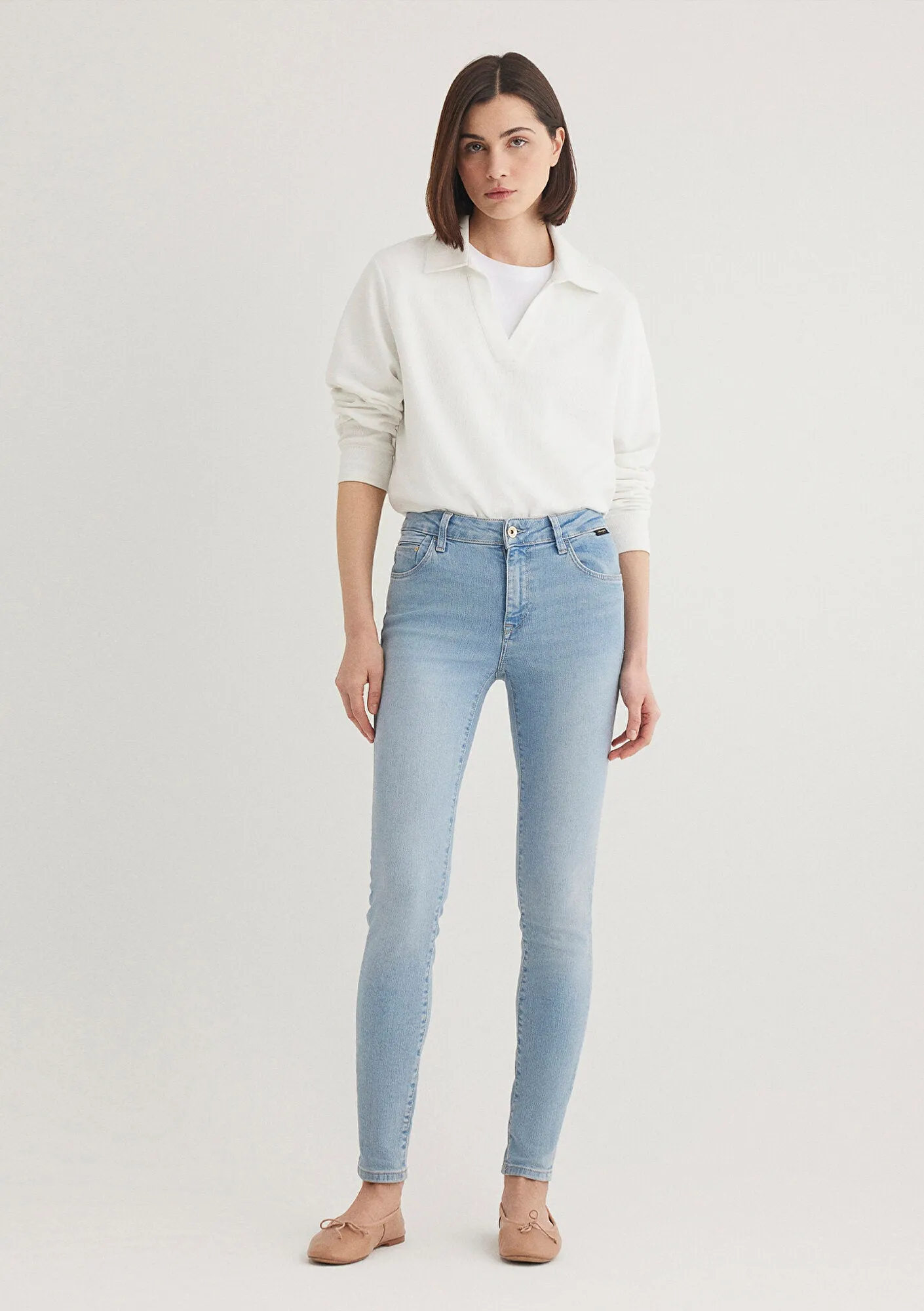 Tess Light Blue Gold Premium Jean Pants