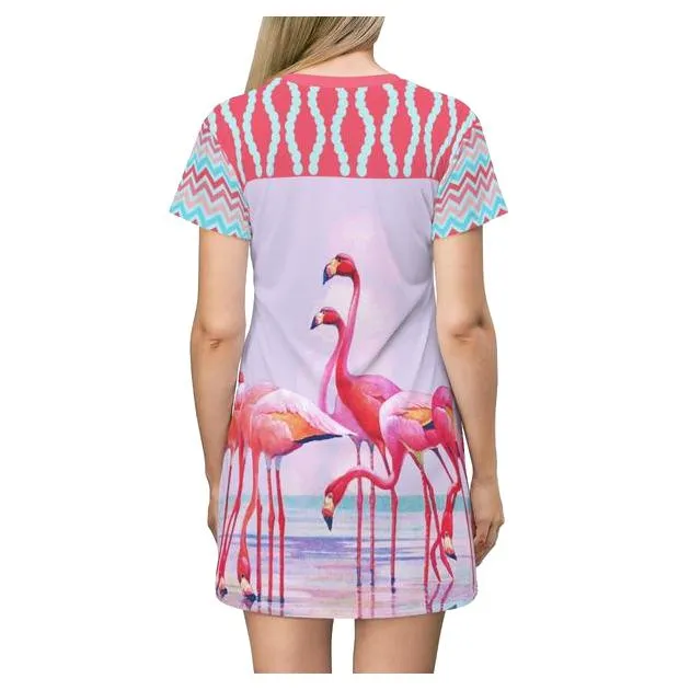The Lucky Flamingo T-shirt Dress