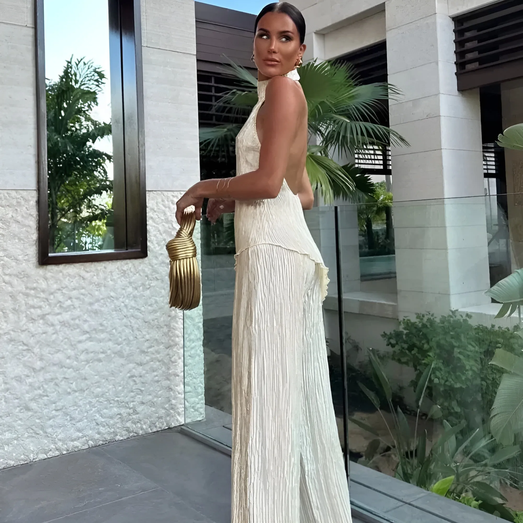 Tiana Classy Asymmetrical Backless Jumpsuit