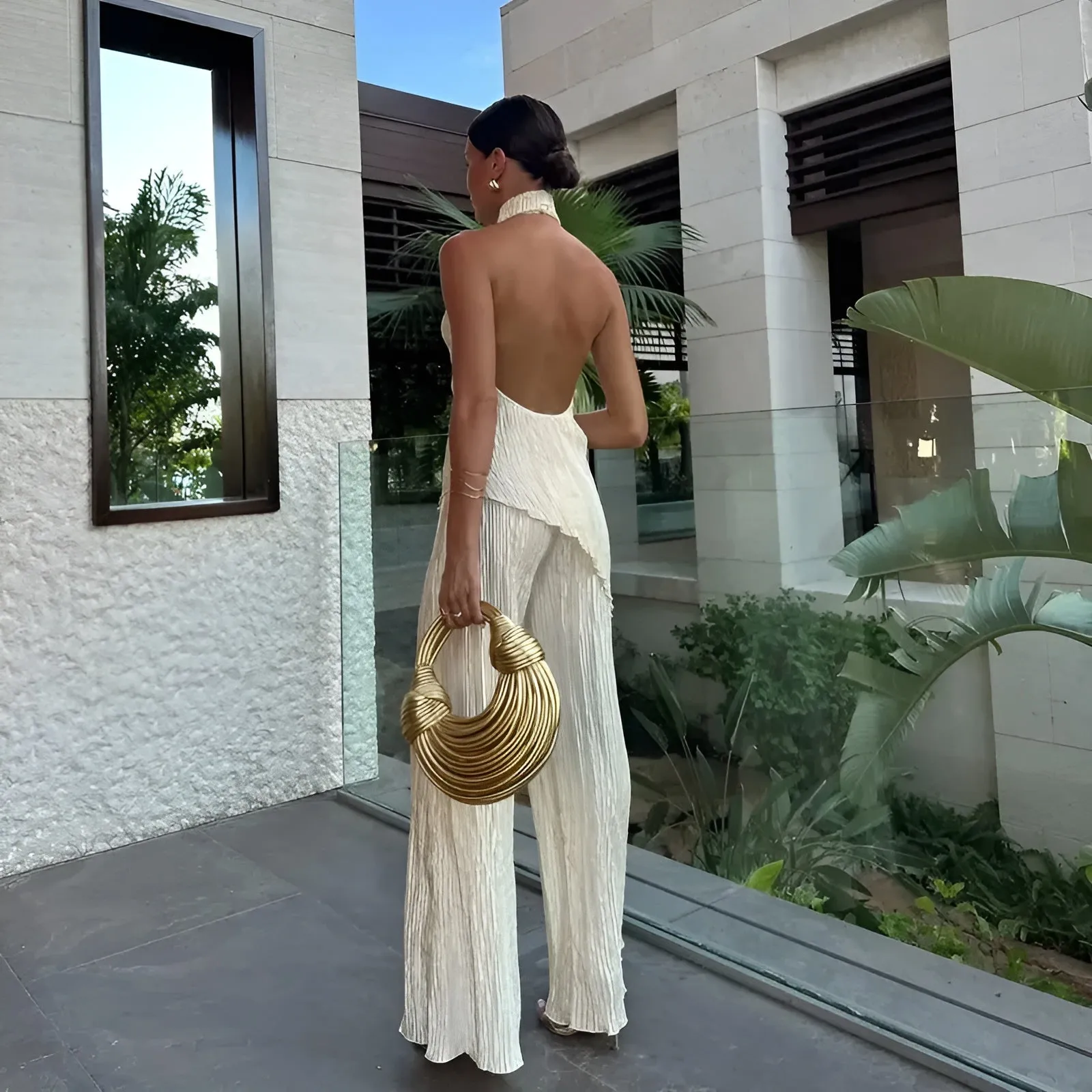 Tiana Classy Asymmetrical Backless Jumpsuit
