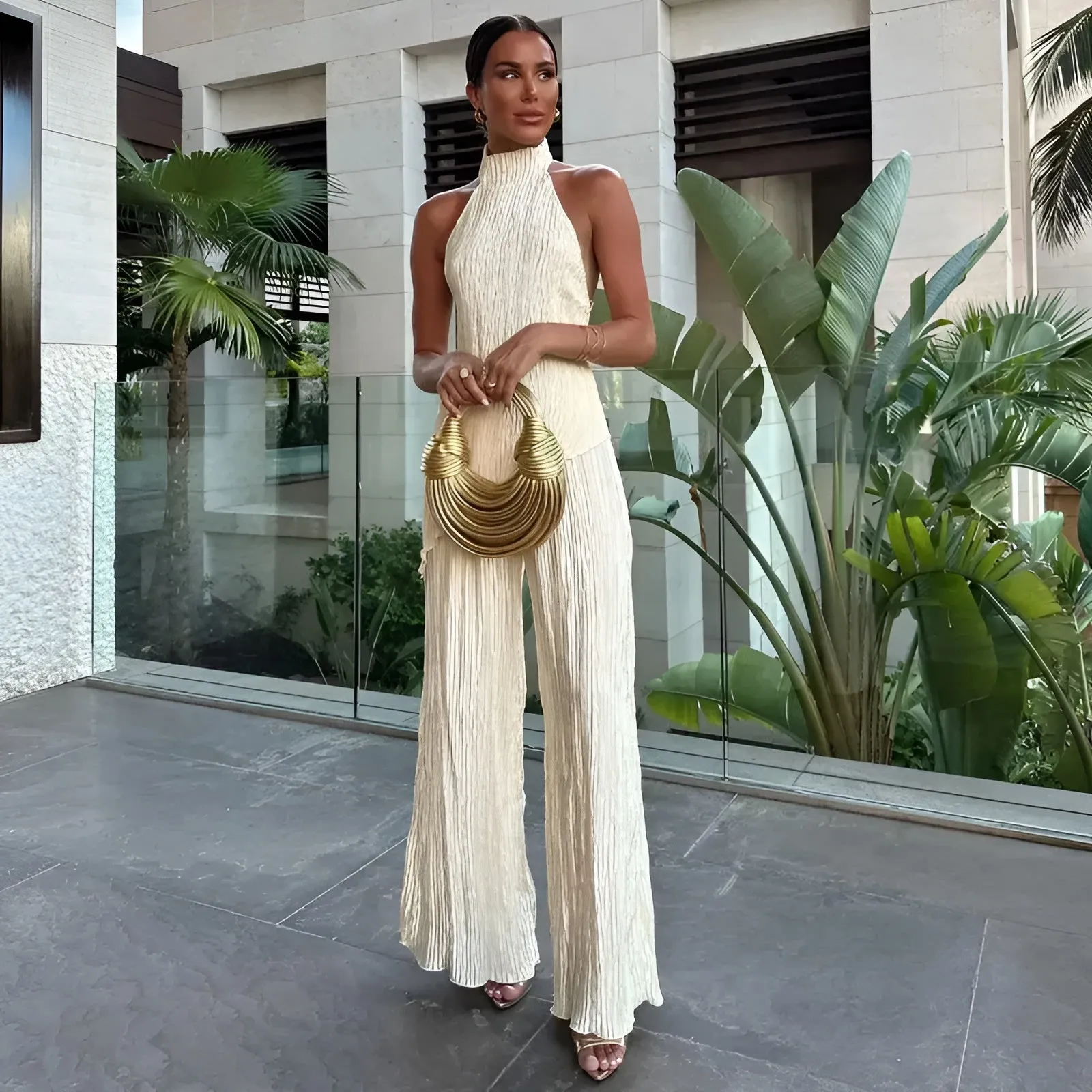 Tiana Classy Asymmetrical Backless Jumpsuit