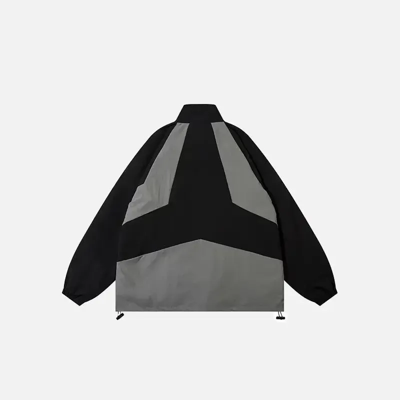 Trendy Y2K Jacket with V-Neck Collar and Zipper Closure