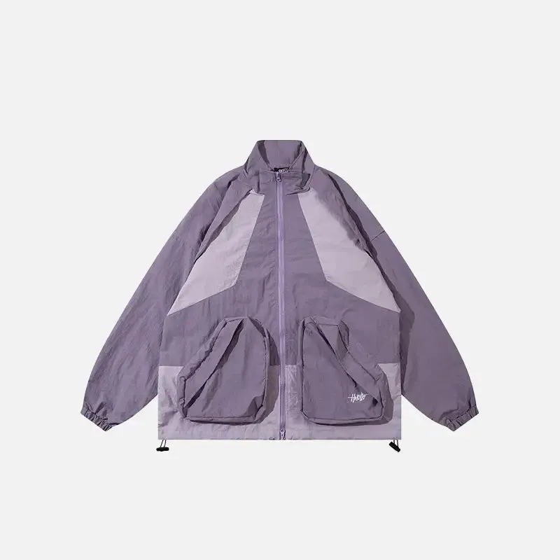 Trendy Y2K Jacket with V-Neck Collar and Zipper Closure