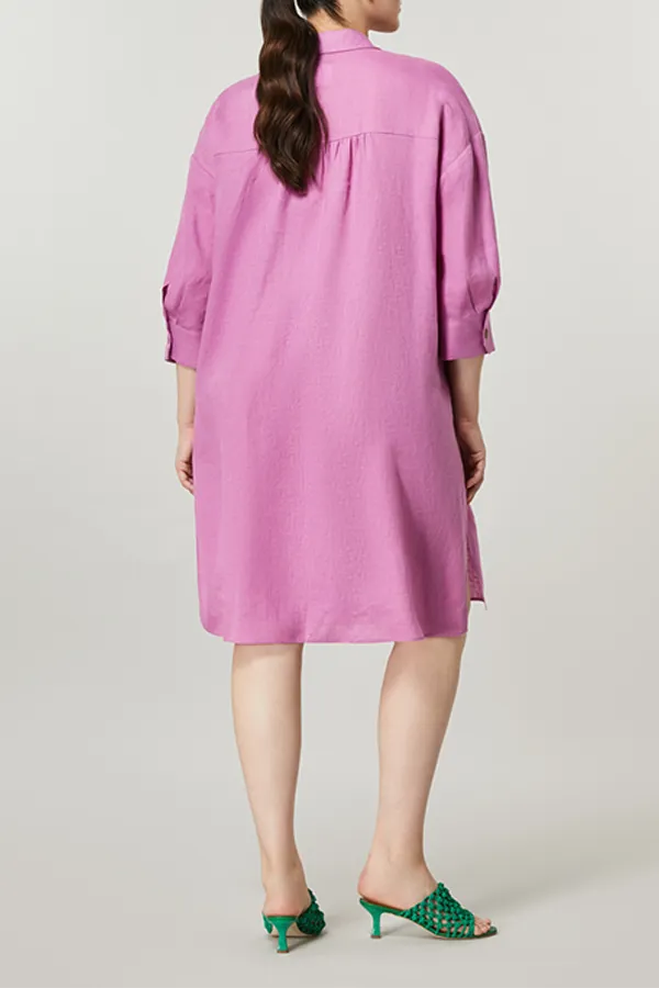 TUBO PEONY LINEN SHIRT DRESS