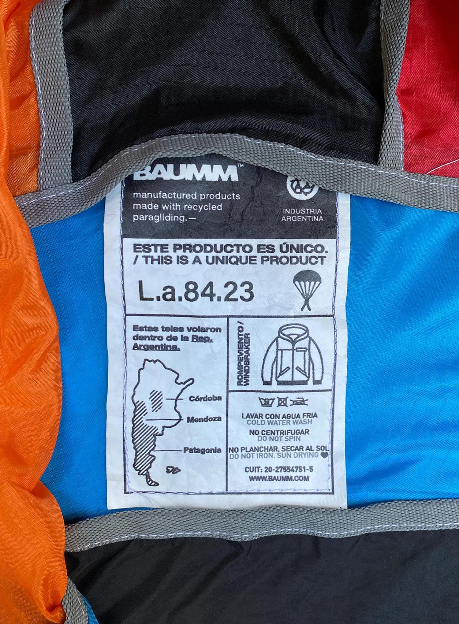 Upcycled Parachute Jacket (Large - L.a.84.23)