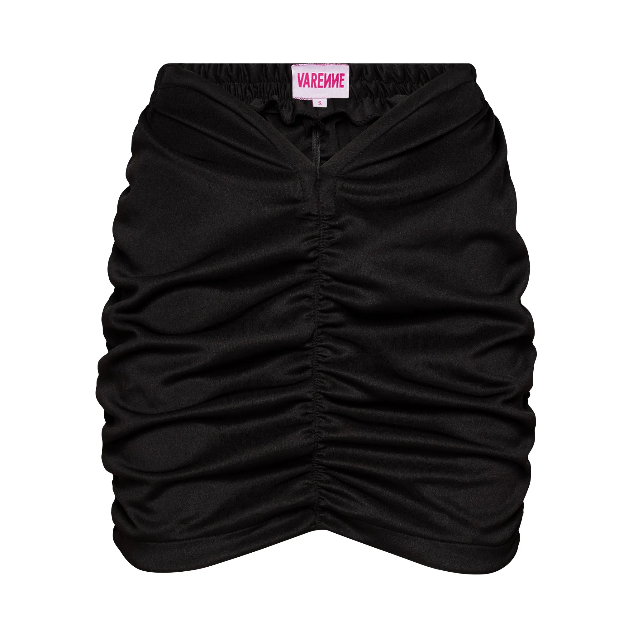 V Cut Black Mini Skirt