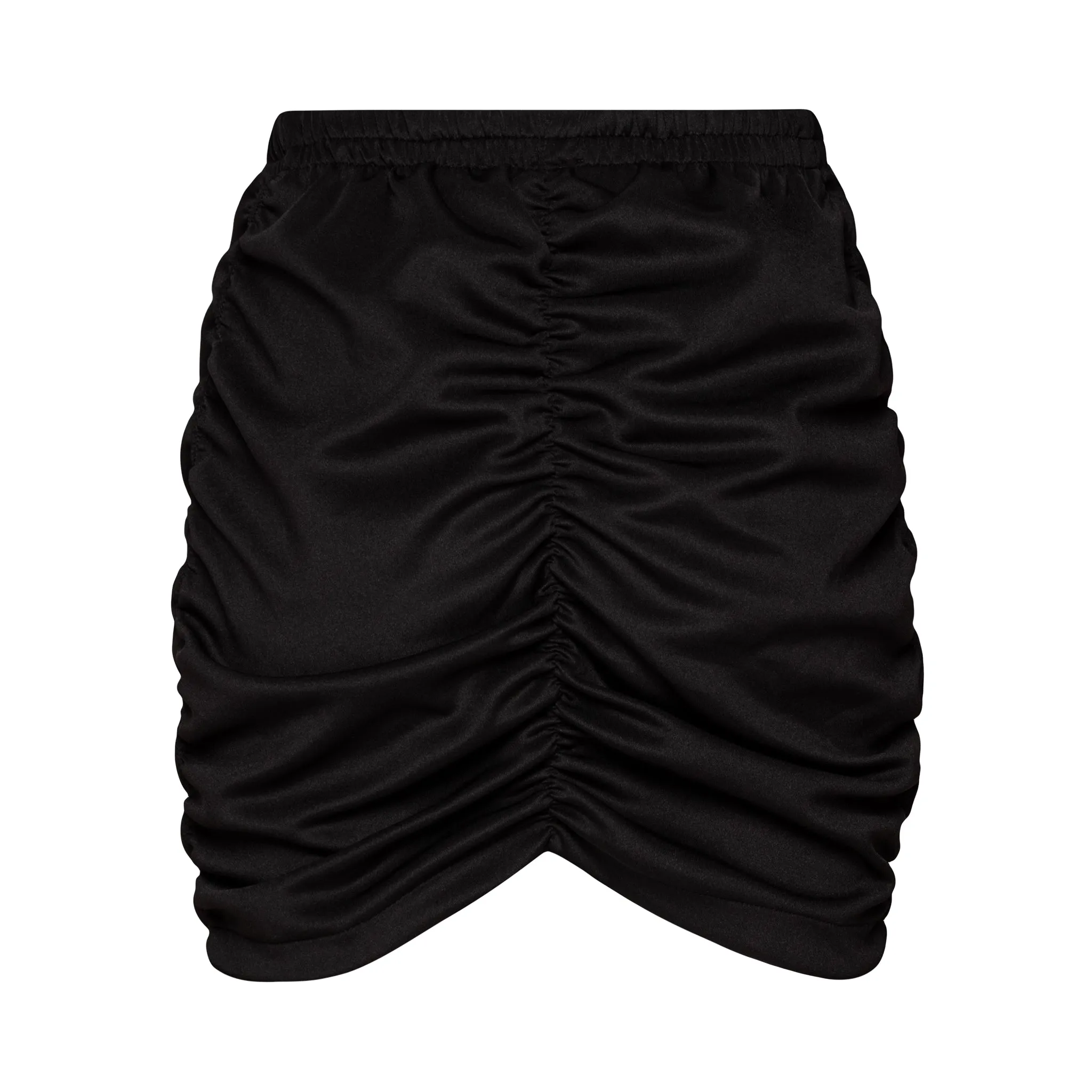 V Cut Black Mini Skirt