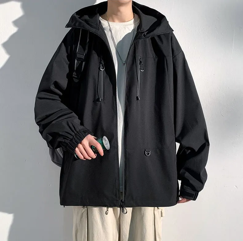 Versatile Water-resistant Rain Coat with Zip Pocket for Outdoor Adventures
