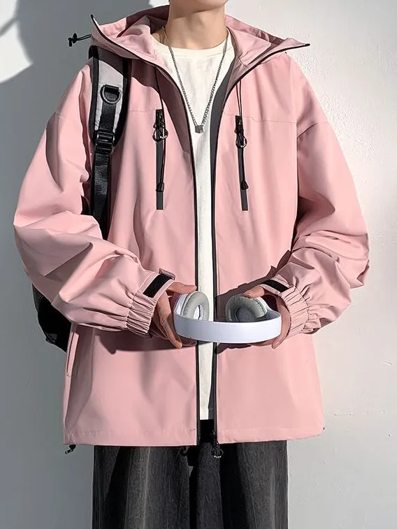 Versatile Water-resistant Rain Coat with Zip Pocket for Outdoor Adventures