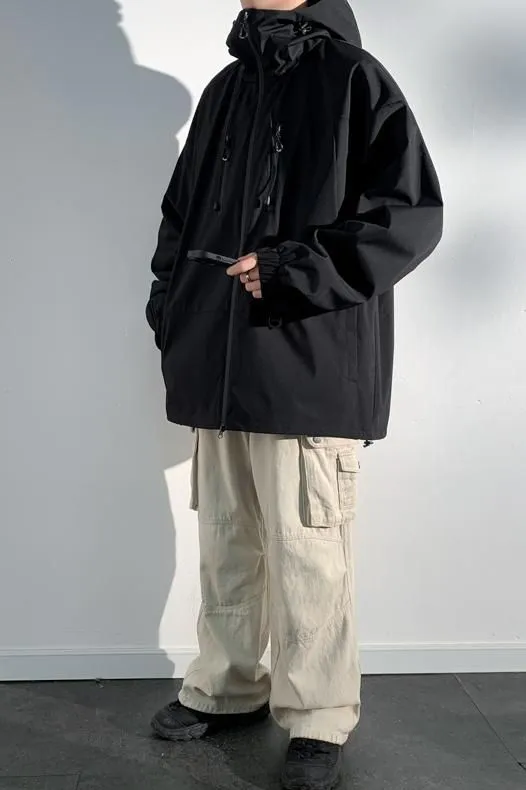 Versatile Water-resistant Rain Coat with Zip Pocket for Outdoor Adventures