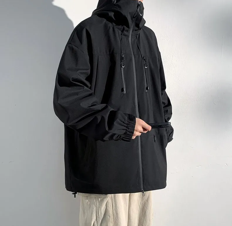 Versatile Water-resistant Rain Coat with Zip Pocket for Outdoor Adventures