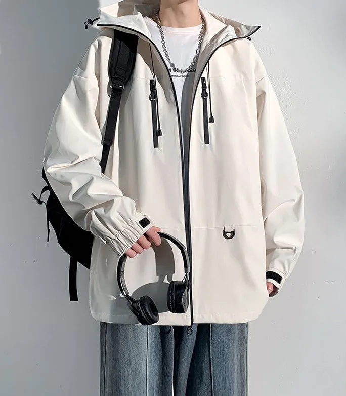 Versatile Water-resistant Rain Coat with Zip Pocket for Outdoor Adventures