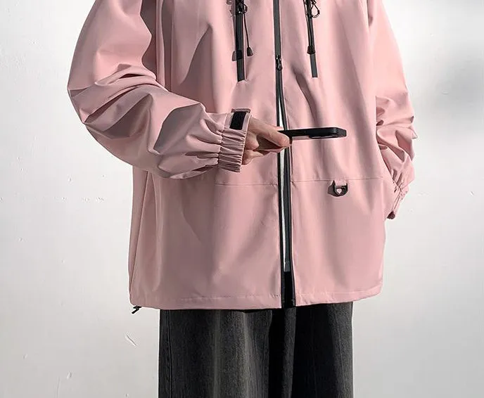 Versatile Water-resistant Rain Coat with Zip Pocket for Outdoor Adventures