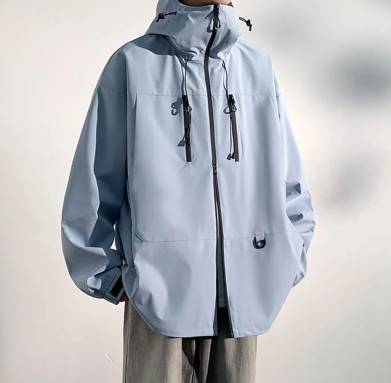 Versatile Water-resistant Rain Coat with Zip Pocket for Outdoor Adventures