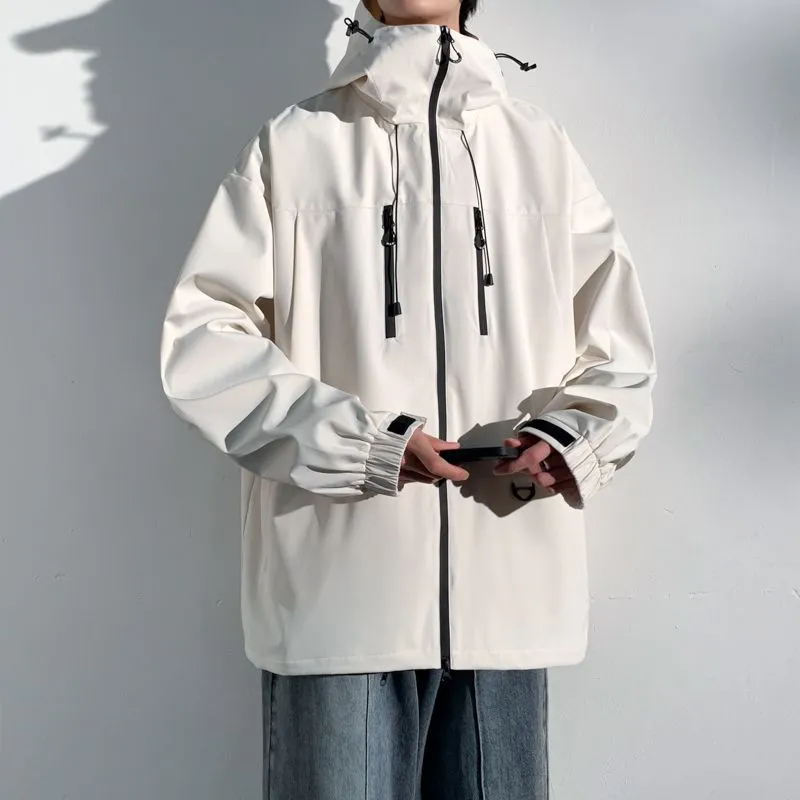Versatile Water-resistant Rain Coat with Zip Pocket for Outdoor Adventures