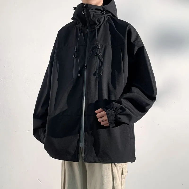 Versatile Water-resistant Rain Coat with Zip Pocket for Outdoor Adventures