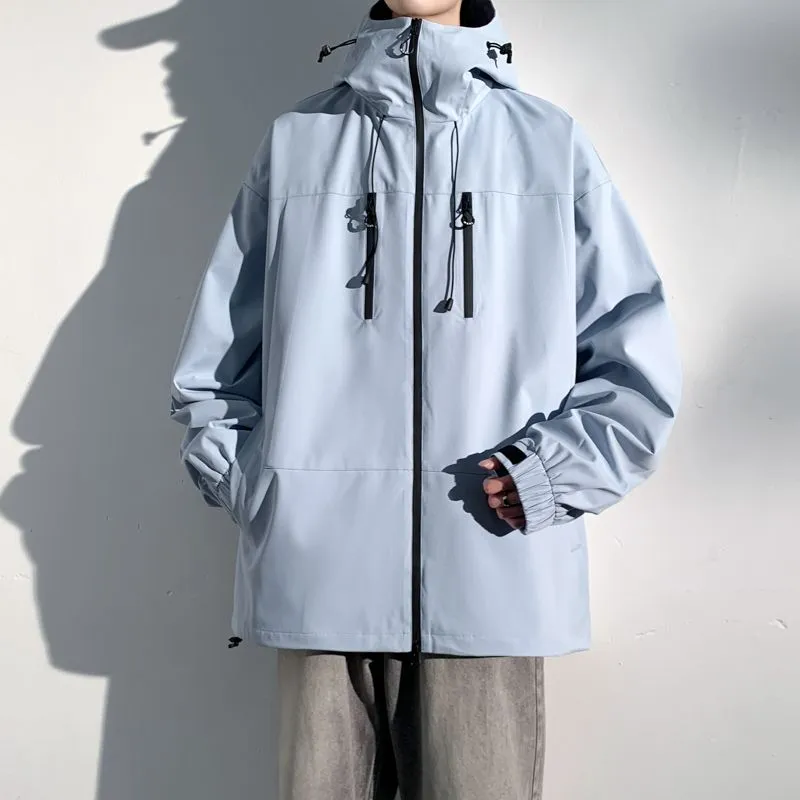 Versatile Water-resistant Rain Coat with Zip Pocket for Outdoor Adventures