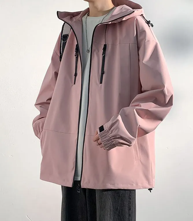 Versatile Water-resistant Rain Coat with Zip Pocket for Outdoor Adventures