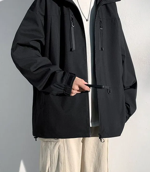 Versatile Water-resistant Rain Coat with Zip Pocket for Outdoor Adventures