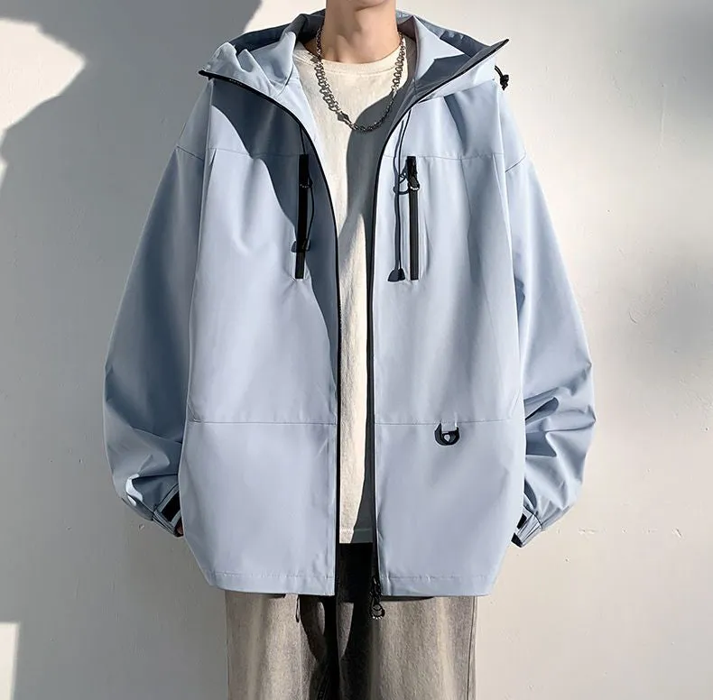 Versatile Water-resistant Rain Coat with Zip Pocket for Outdoor Adventures