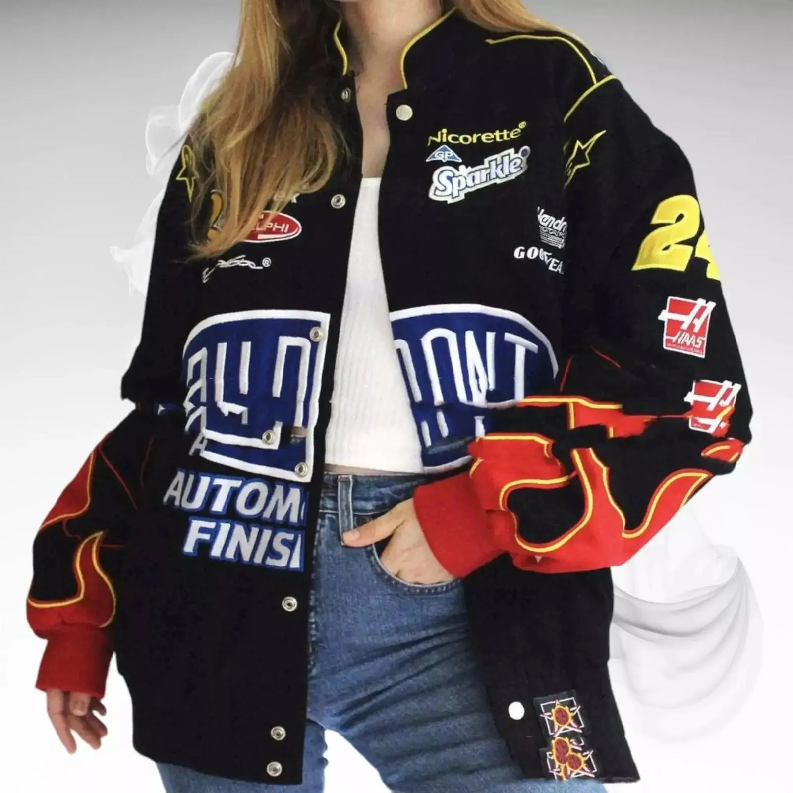 Vintage Dupont Windbreaker Printed Jacket