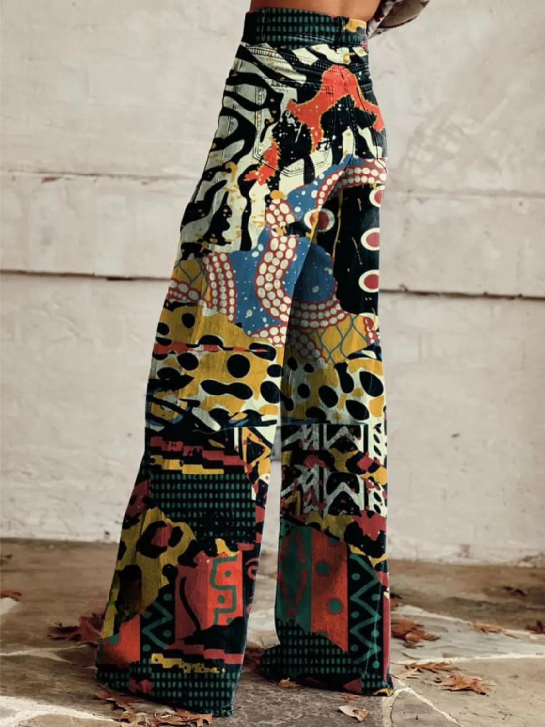 Vintage Flared Trousers with a Surrealist Twist