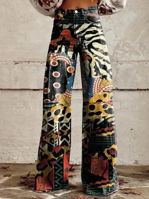 Vintage Flared Trousers with a Surrealist Twist
