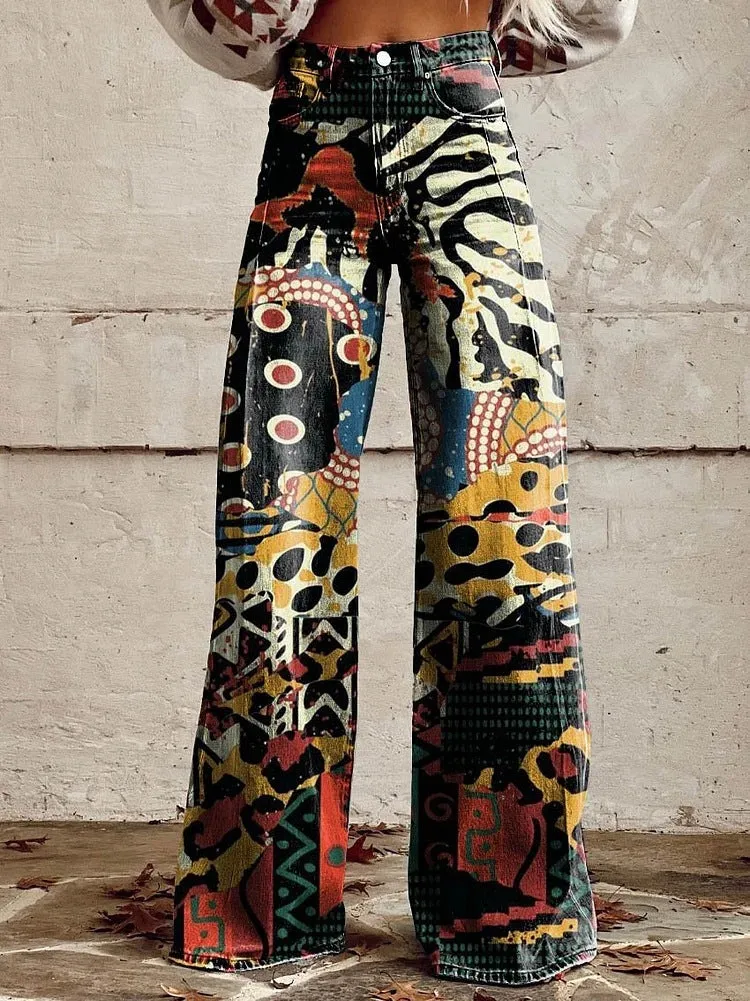 Vintage Flared Trousers with a Surrealist Twist