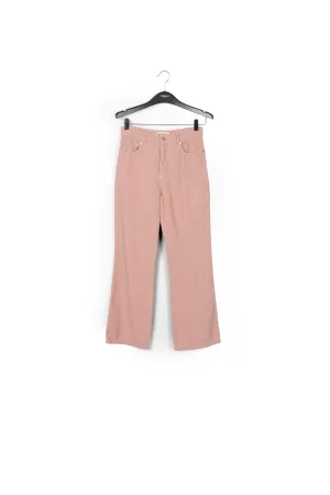 Vintage pink cotton-corduroy flared-fit pants