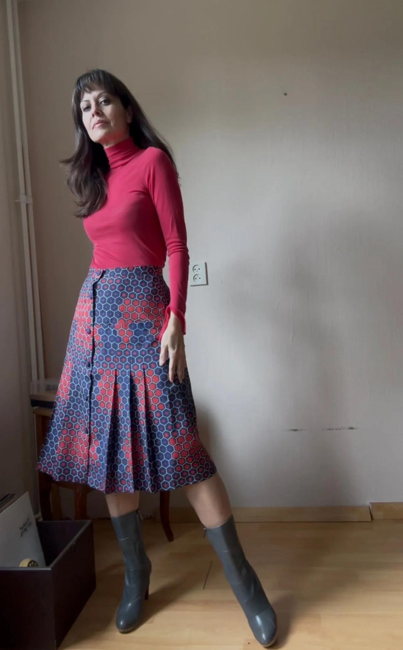 Vintage pleated 70s skirt (M)