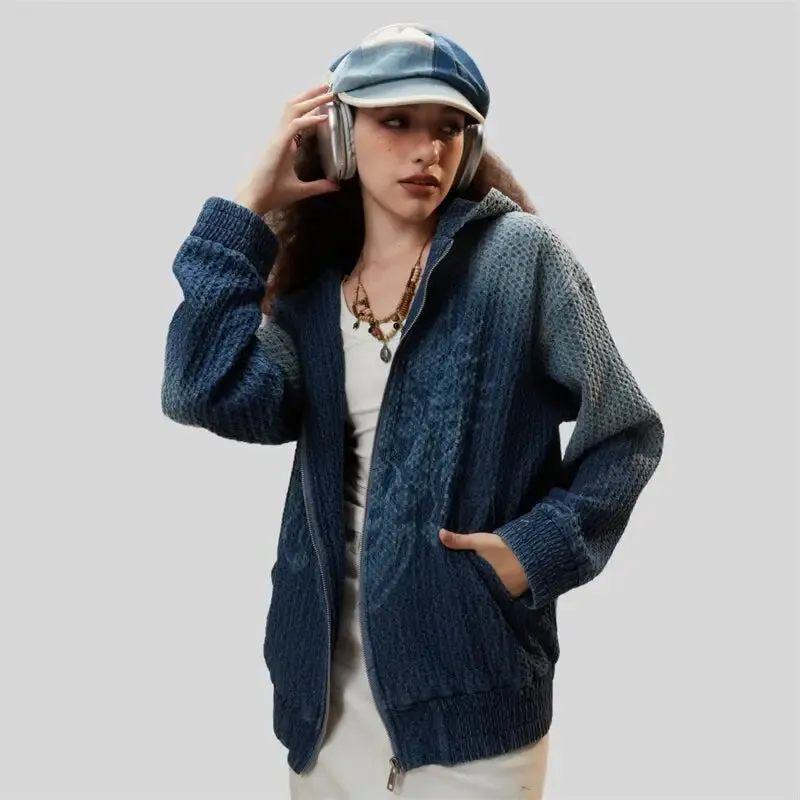 Vintage Y2K Windbreaker Jacket in Bluee for Stylish Outerwear