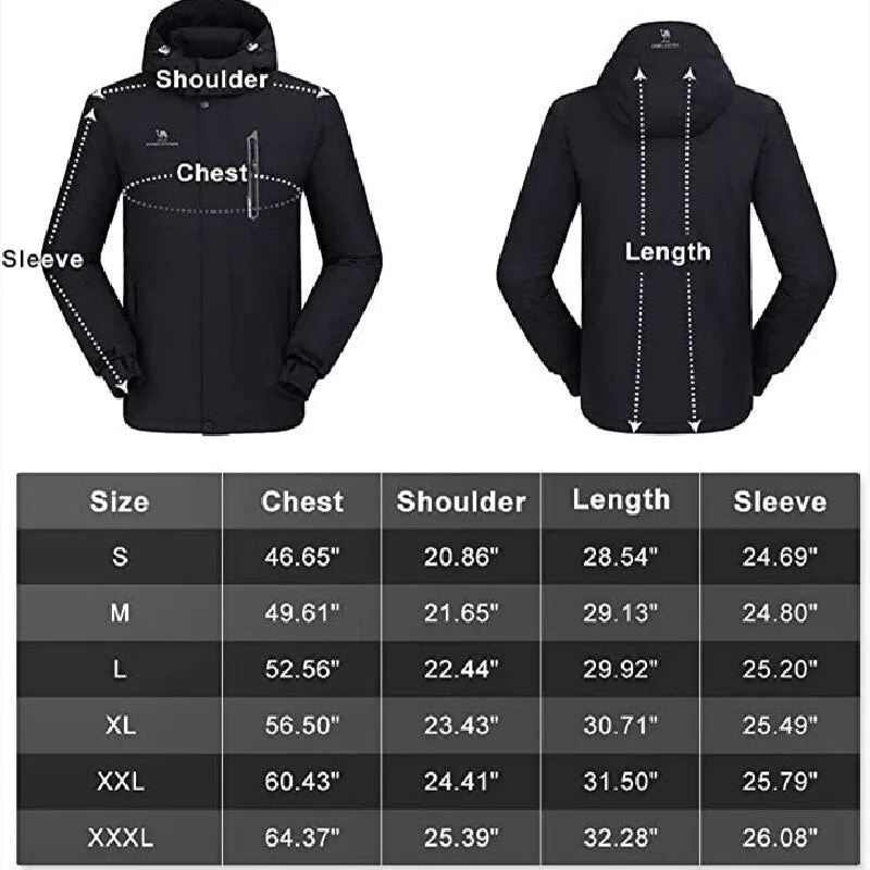 Winter jacket men warm waterproof windproof fleece snow coats