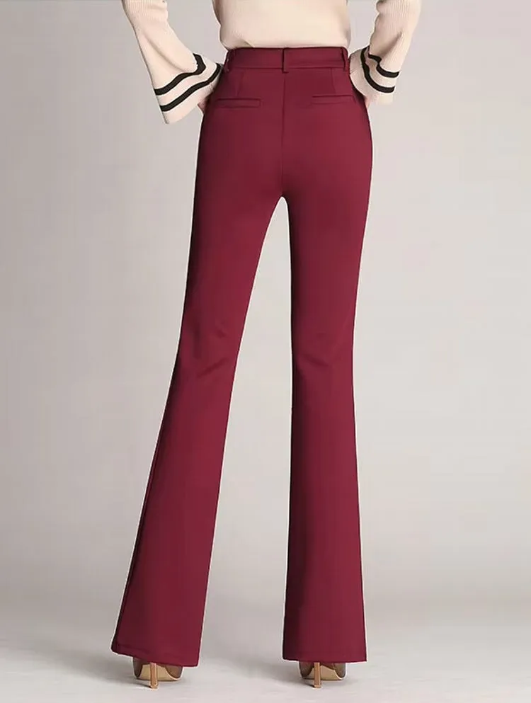 Women Pants Autumn Casual Wide Leg Flared Pants