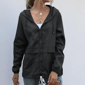 Women Solid Rain Jacket