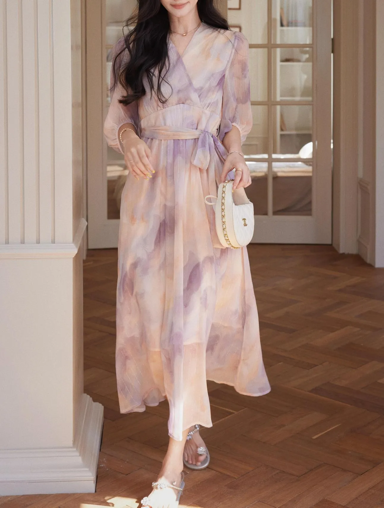 Women's Elegant Dress with Slinky Tulle Hem