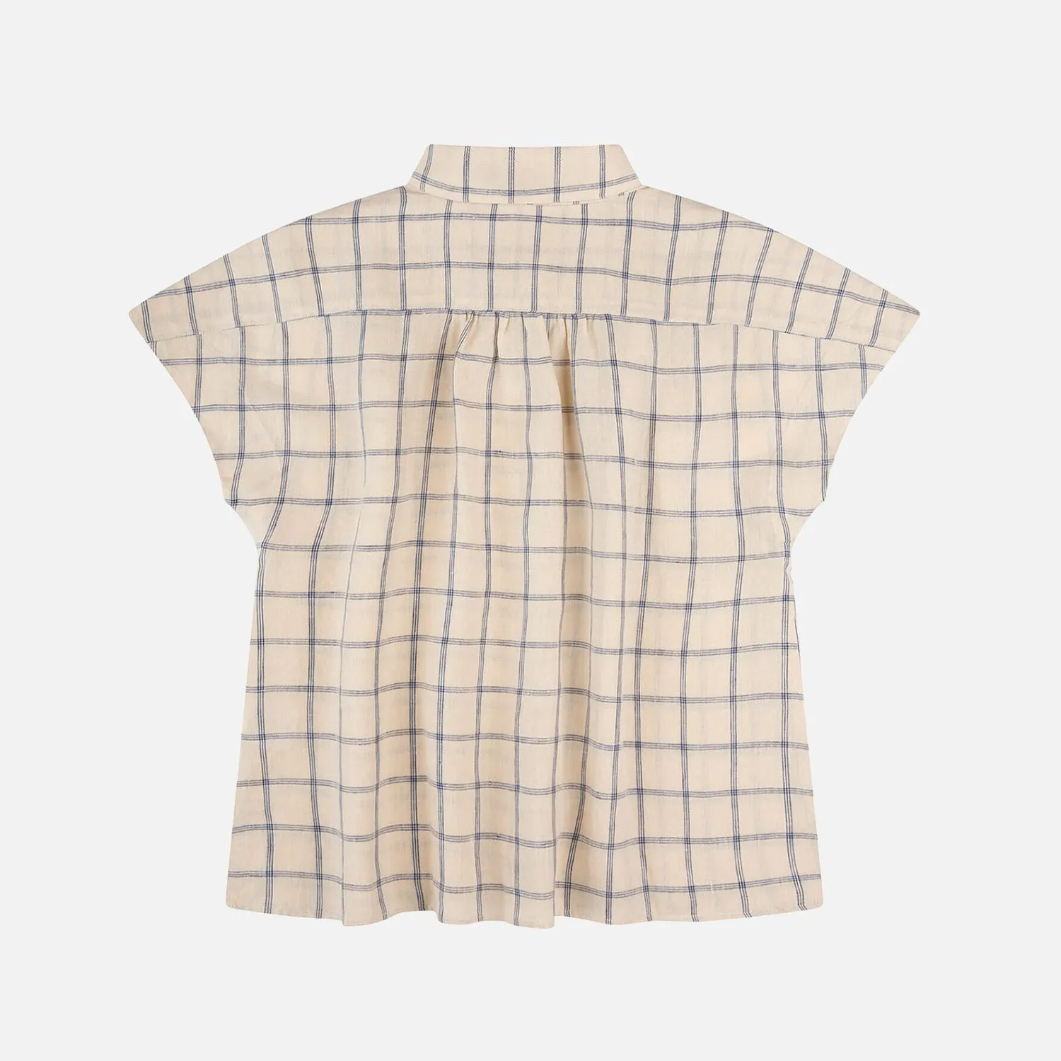 Women's Linen Blouse - Blue Net