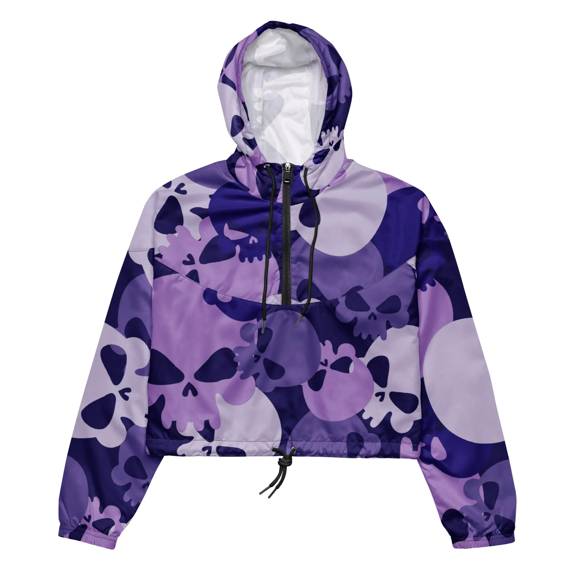 Women’s Purple Skulls Cropped Windbreaker