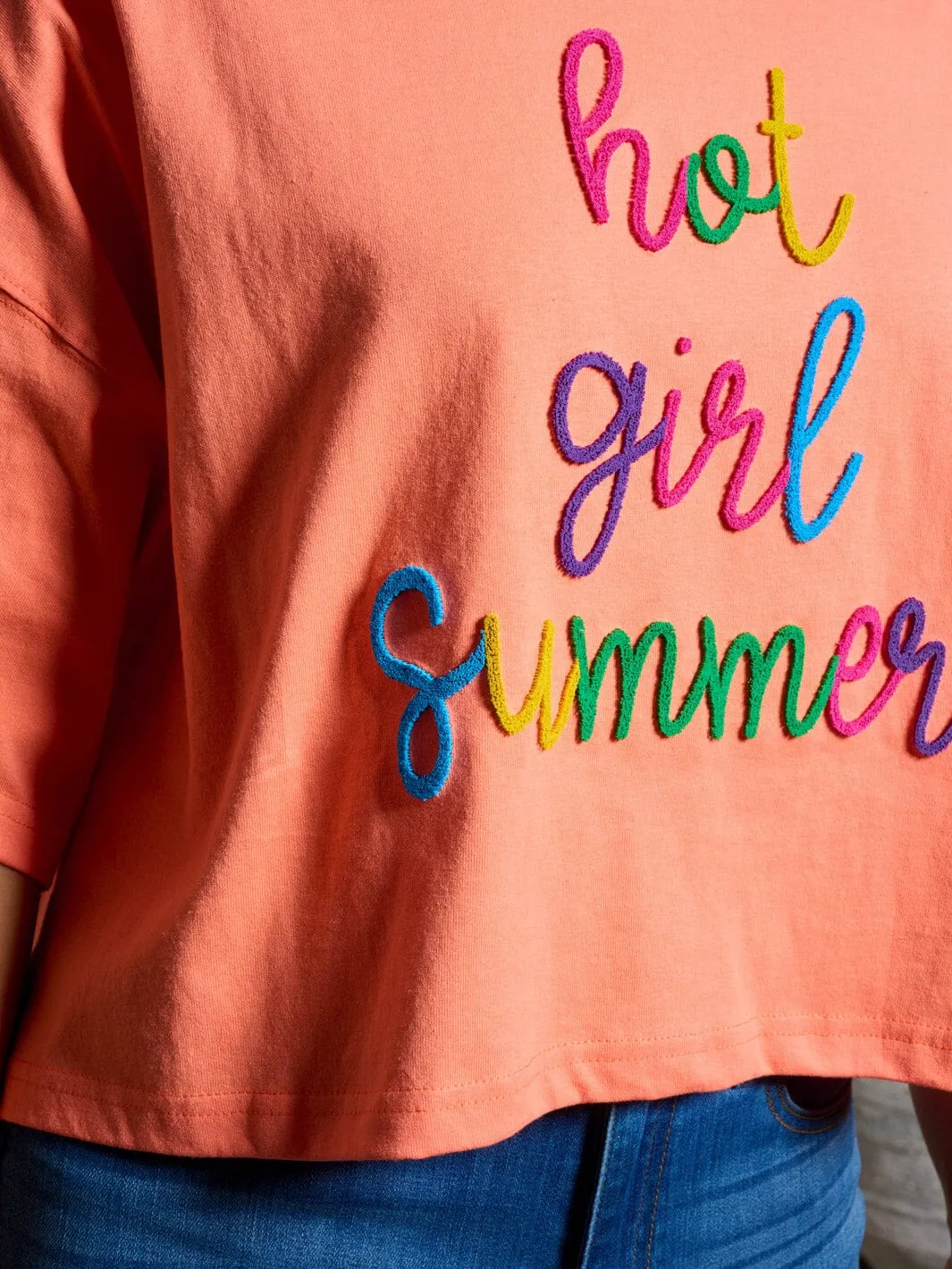 WOMEN'S SHORT SLEEVE HOT GIRL SUMMER GRAPHIC TOP