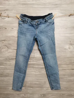 WOMENS SIZE 2 SHORT - OLD NAVY MATERNITY, 'Rockstar Super Skinny Jeans' Full Belly Panel EUC B5