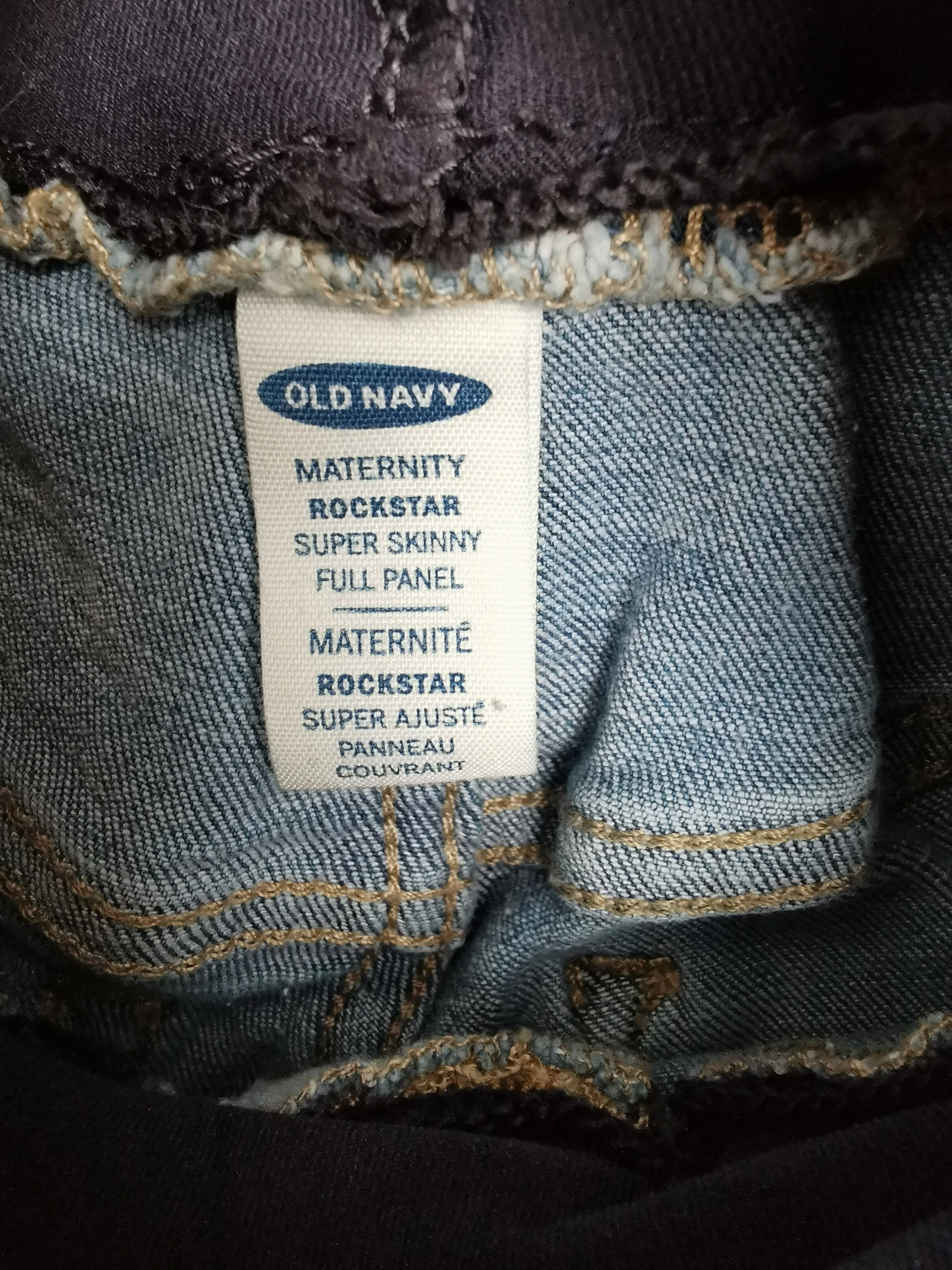 WOMENS SIZE 2 SHORT - OLD NAVY MATERNITY, 'Rockstar Super Skinny Jeans' Full Belly Panel EUC B5