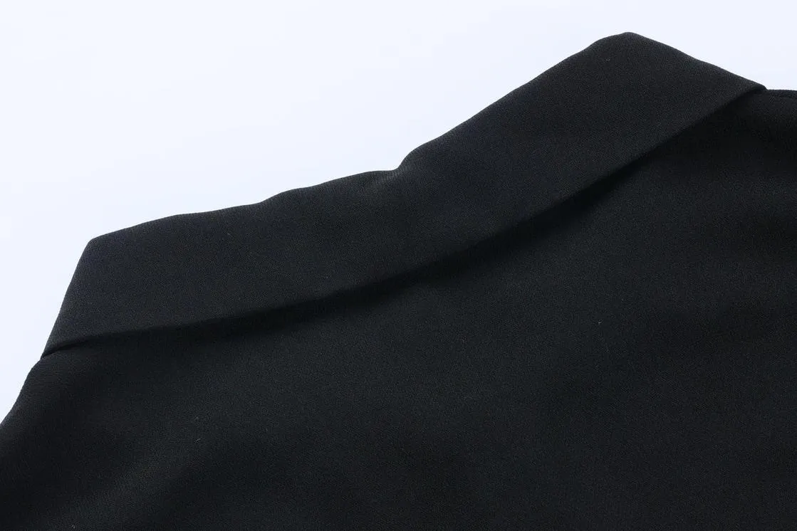 Women's Solid Color Chiffon Button-up T-Shirt Dress with Shirred Waist