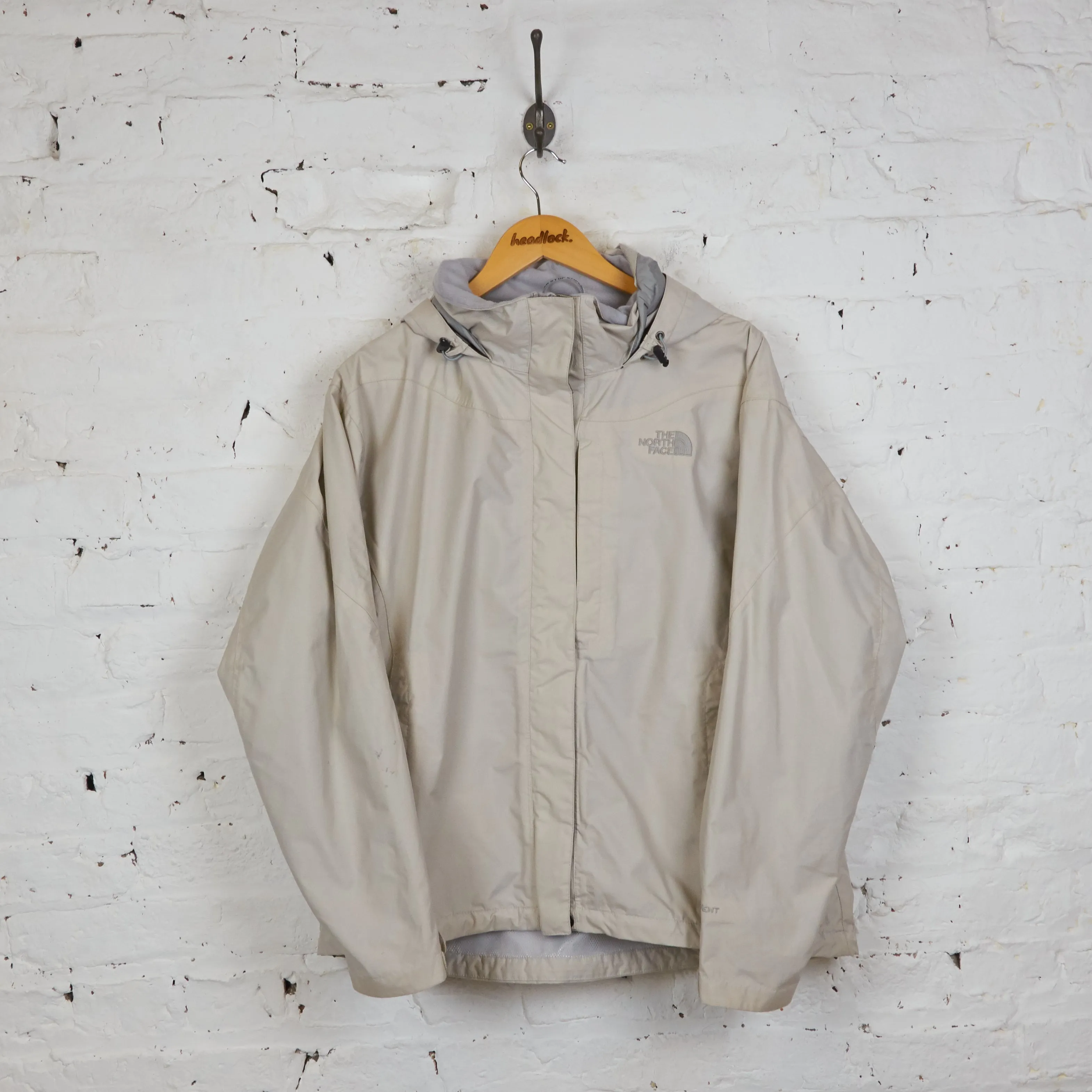Womens The North Face Hyvent Rain Jacket - Beige - Womens L
